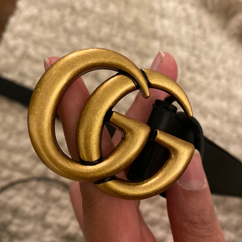 38 Inch Wide Small/Medium Gucci GG Gold Belt